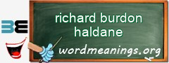 WordMeaning blackboard for richard burdon haldane